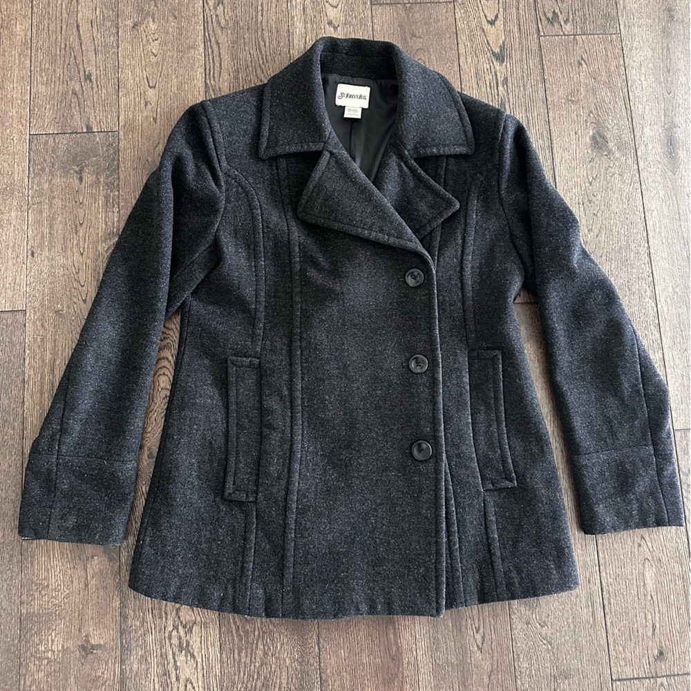 St. John's Bay Charcoal Grey Wool Jacket